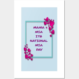 MAMA MIA ITS MIA DAY PINK AND BLUE 1 NOVEMBER Posters and Art